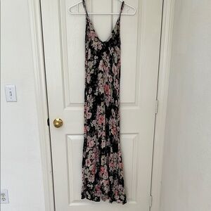 Floral Black and Pink Maxi Dress